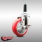 Service Caster 4 Inch 316SS Red Polyurethane Swivel 3/4 Inch Expanding Stem Caster Brake SCC-SS316EX20S414-PPUB-RED-TLB-34 - alternate 4